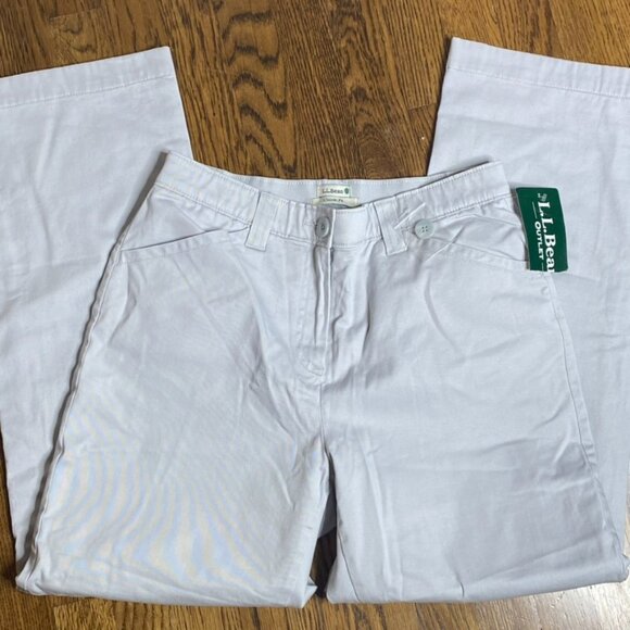 L.L. Bean flannel lined Classic Fit size 10 khaki NWT women's - Picture 5 of 7